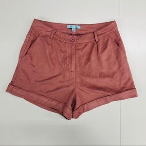 She + Sky pink suede shorts (S)